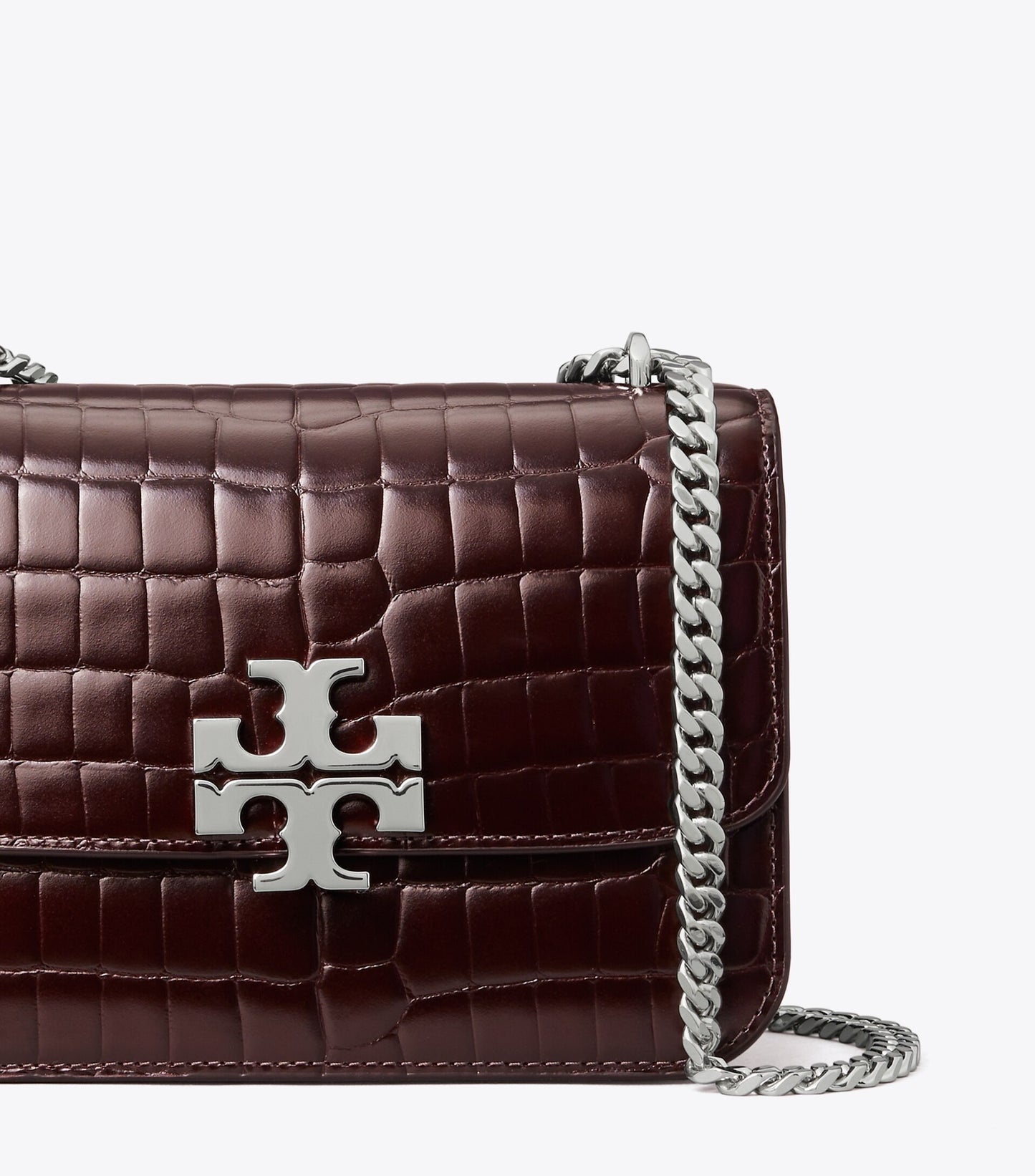 Small Eleanor Croc-Embossed Shoulder Bag