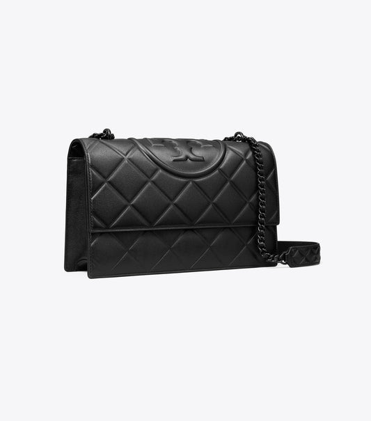 Small Fleming Polished-Grain Shoulder Bag