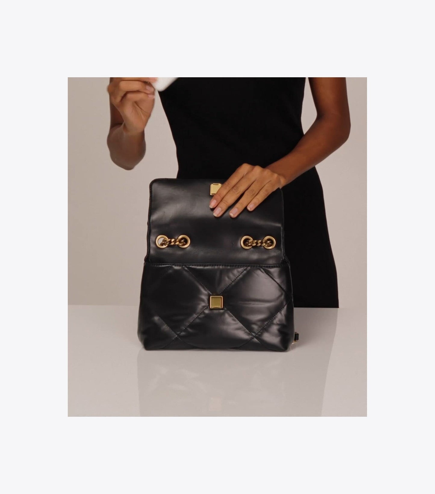 Small Kira Diamond Quilt Distressed Shoulder Bag