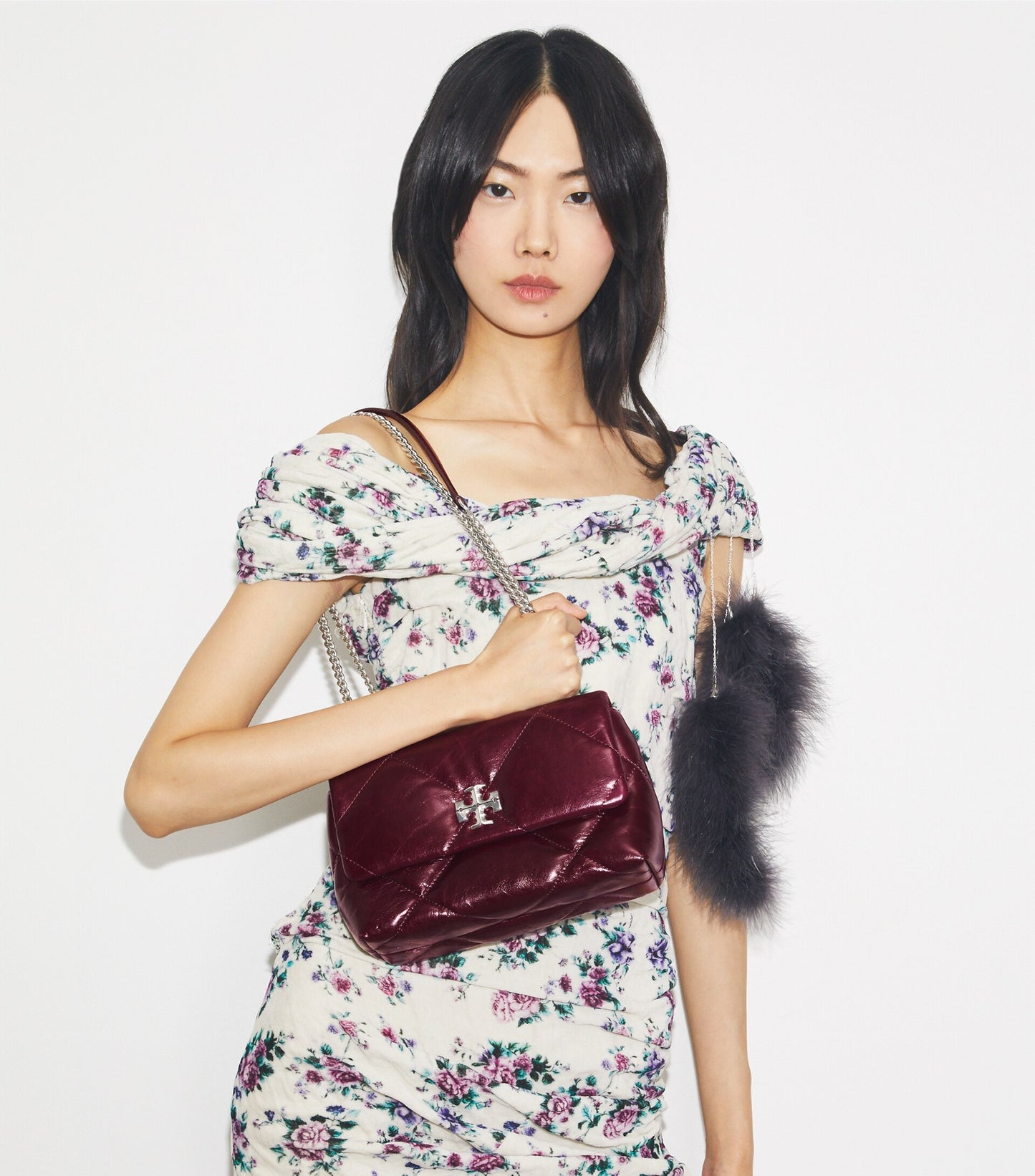 Small Kira Diamond Quilt Distressed Shoulder Bag