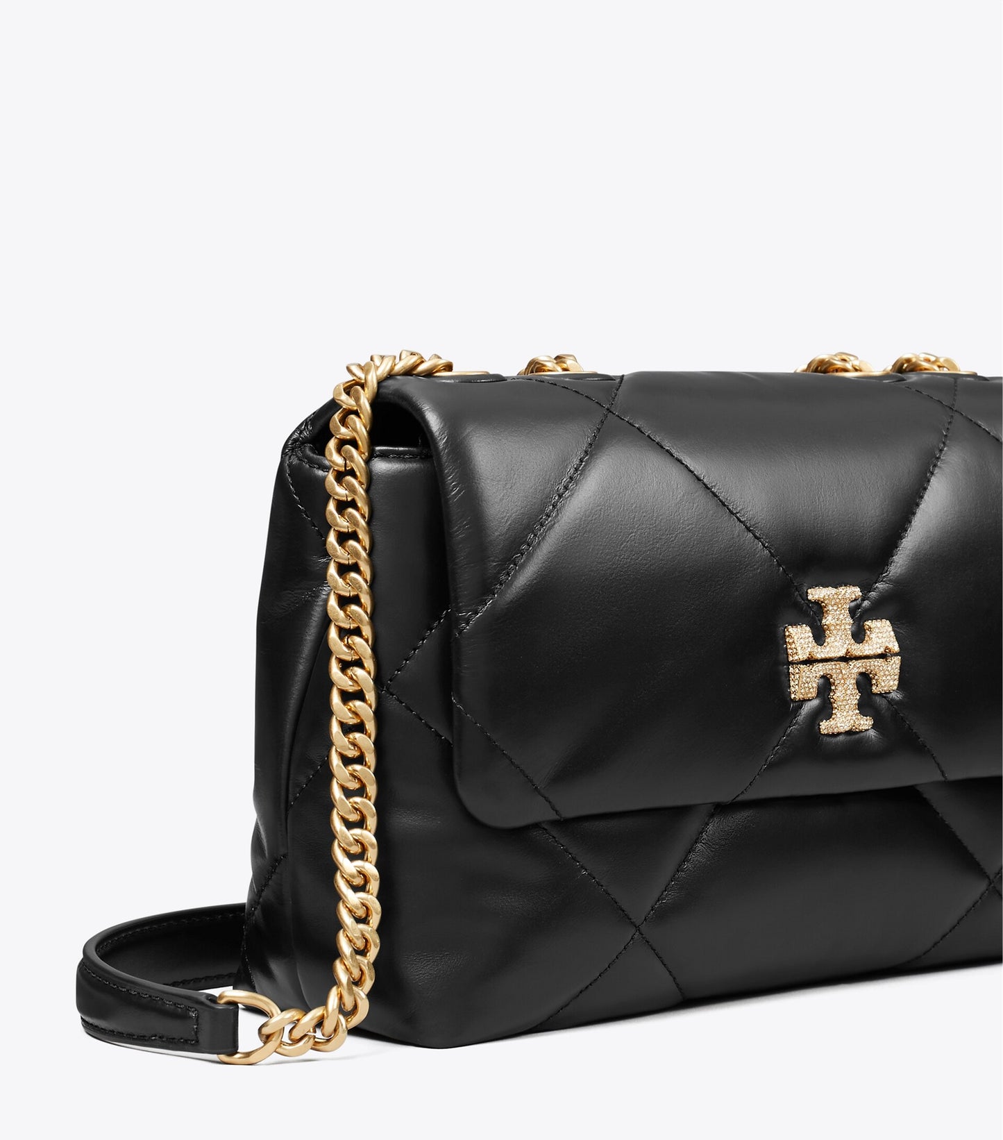 Small Kira Diamond Quilt Pavé Shoulder Bag