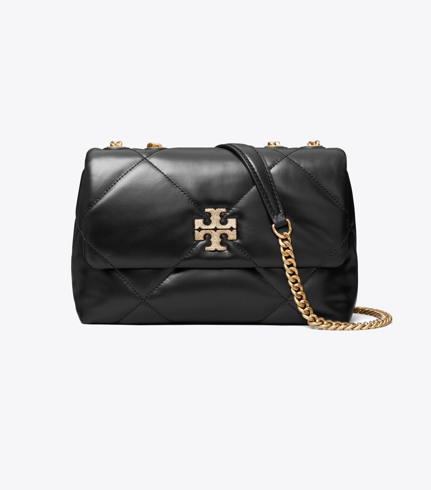 Small Kira Diamond Quilt Pavé Shoulder Bag