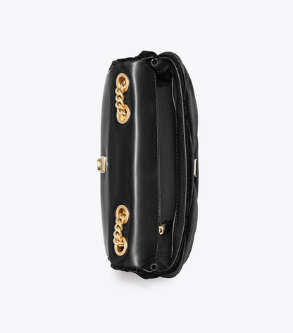 Small Kira Diamond Quilt Velvet Pavé Shoulder Bag