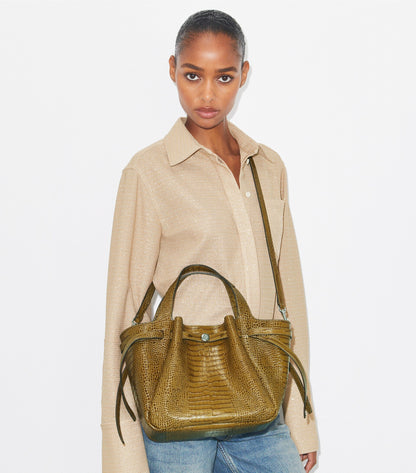 Small Romy Croc-Embossed Tote