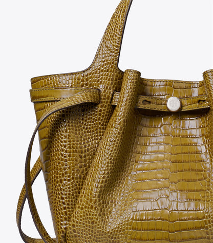 Small Romy Croc-Embossed Tote