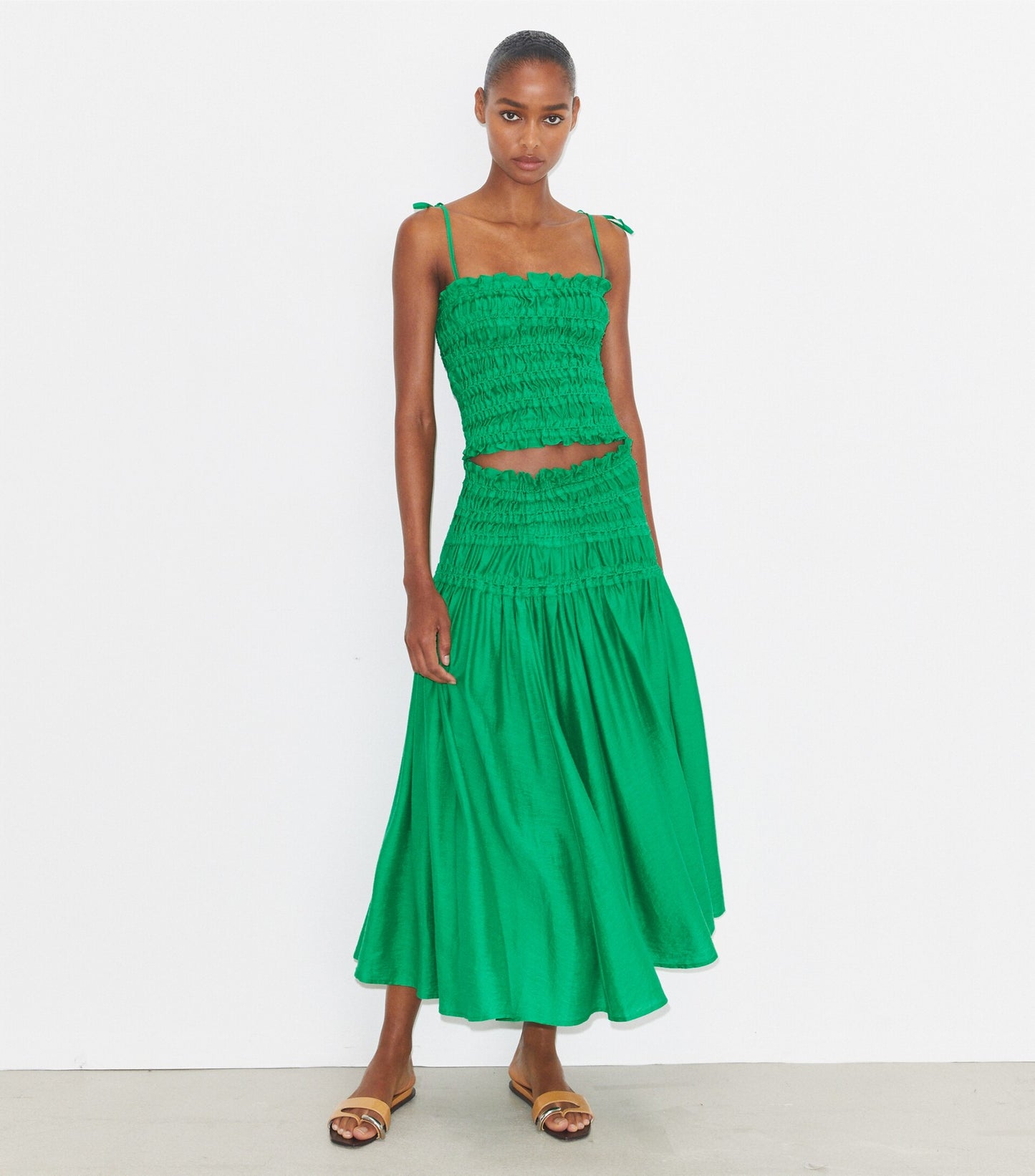 Smocked Viscose Skirt