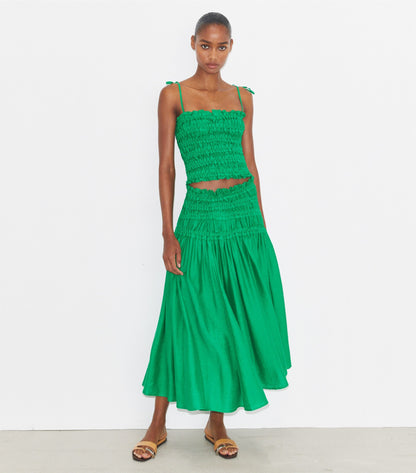 Smocked Viscose Skirt