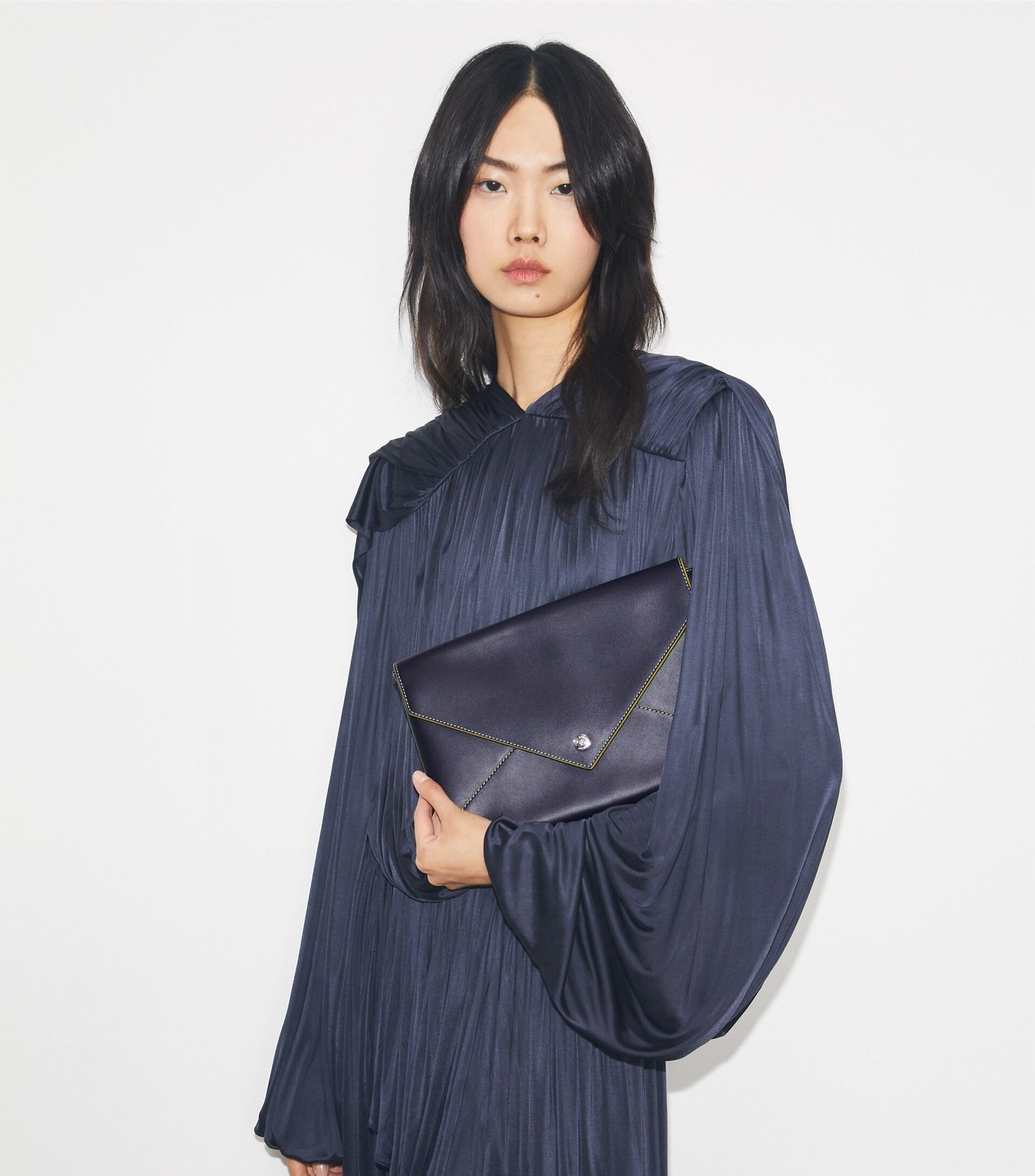 Smooth Leather Envelope Chain Pouch