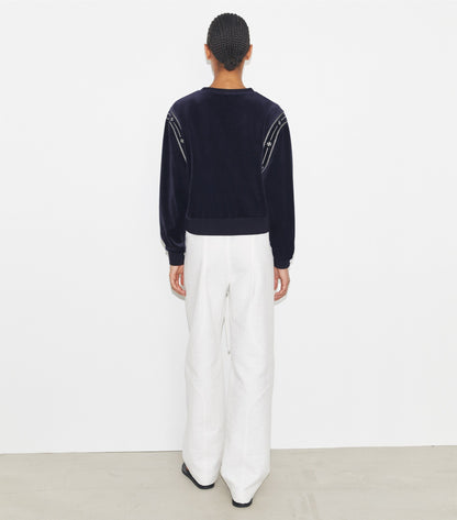 T Logo Velour Crewneck