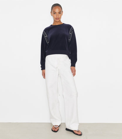 T Logo Velour Crewneck