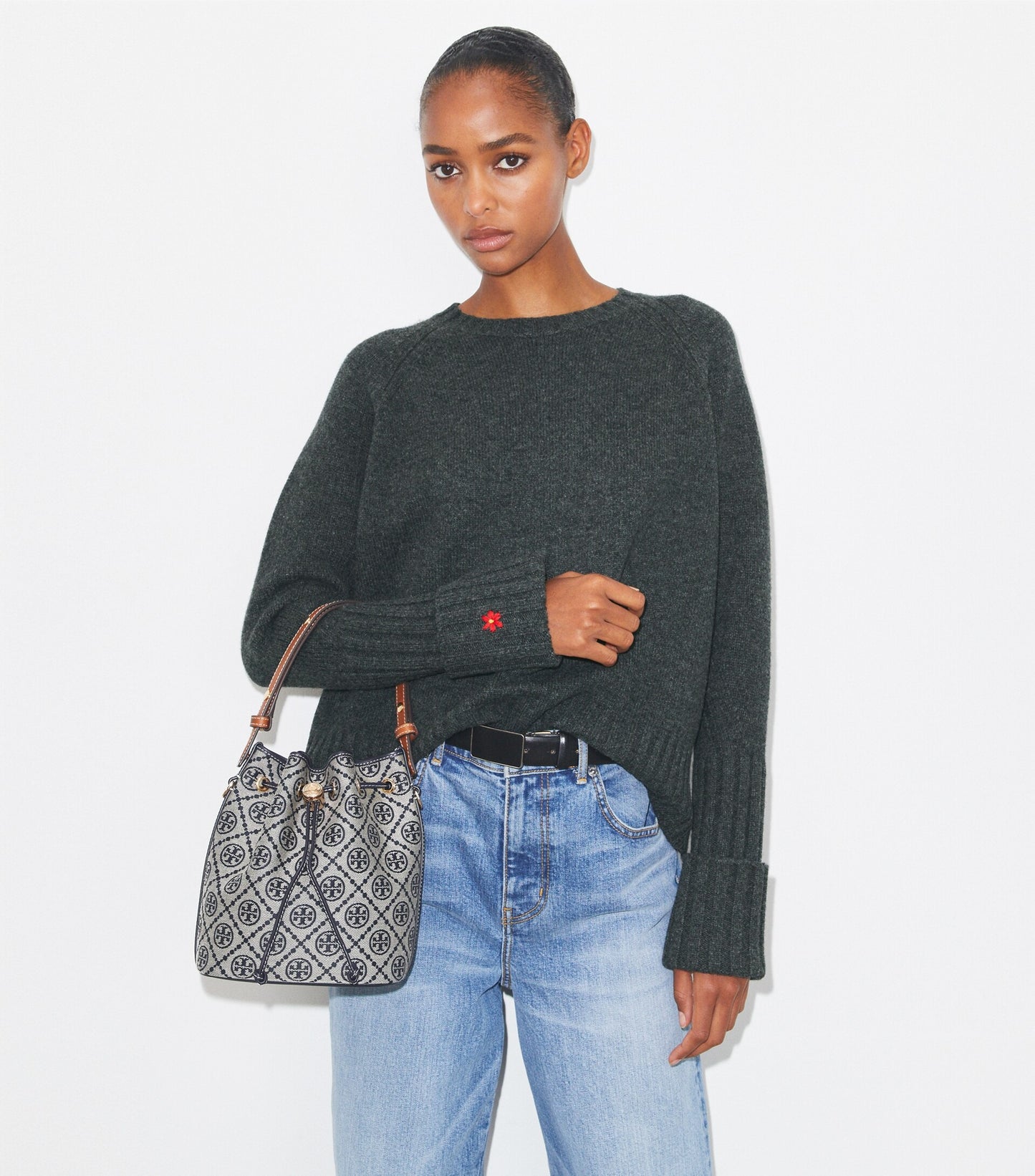 T Monogram Bucket Bag