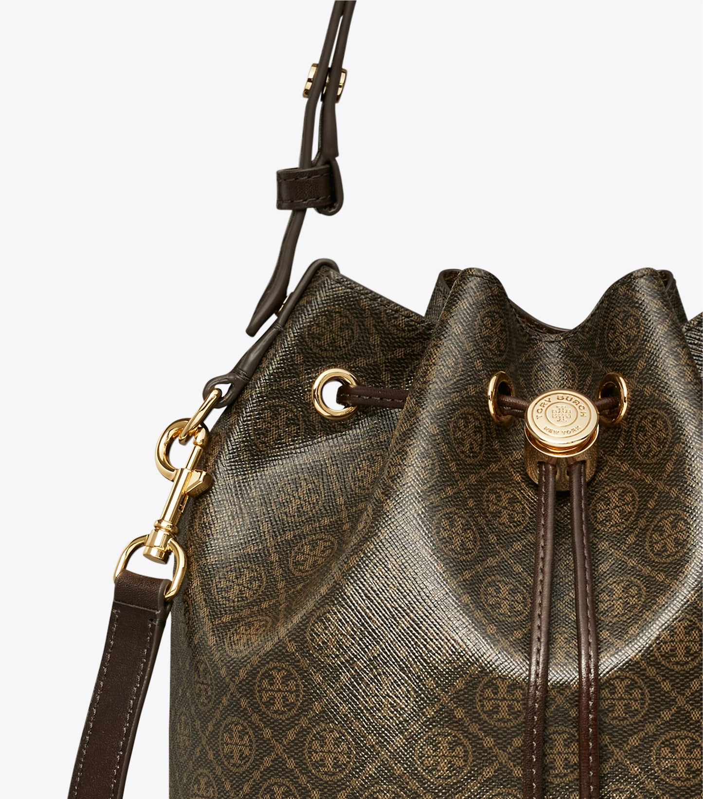 T Monogram Coated Canvas Bucket Bag