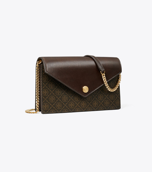 T Monogram Coated Canvas Envelope Crossbody