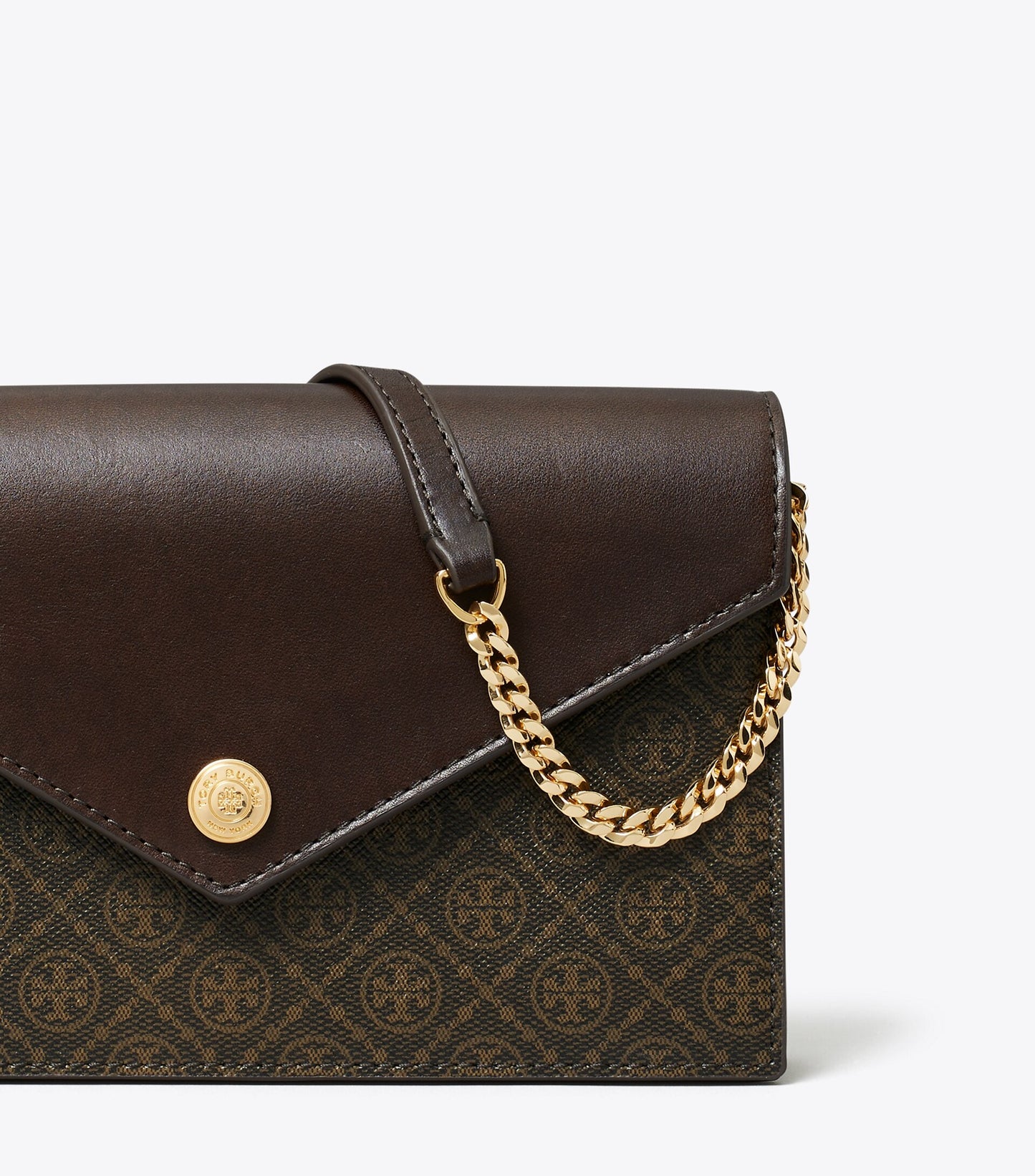 T Monogram Coated Canvas Envelope Crossbody