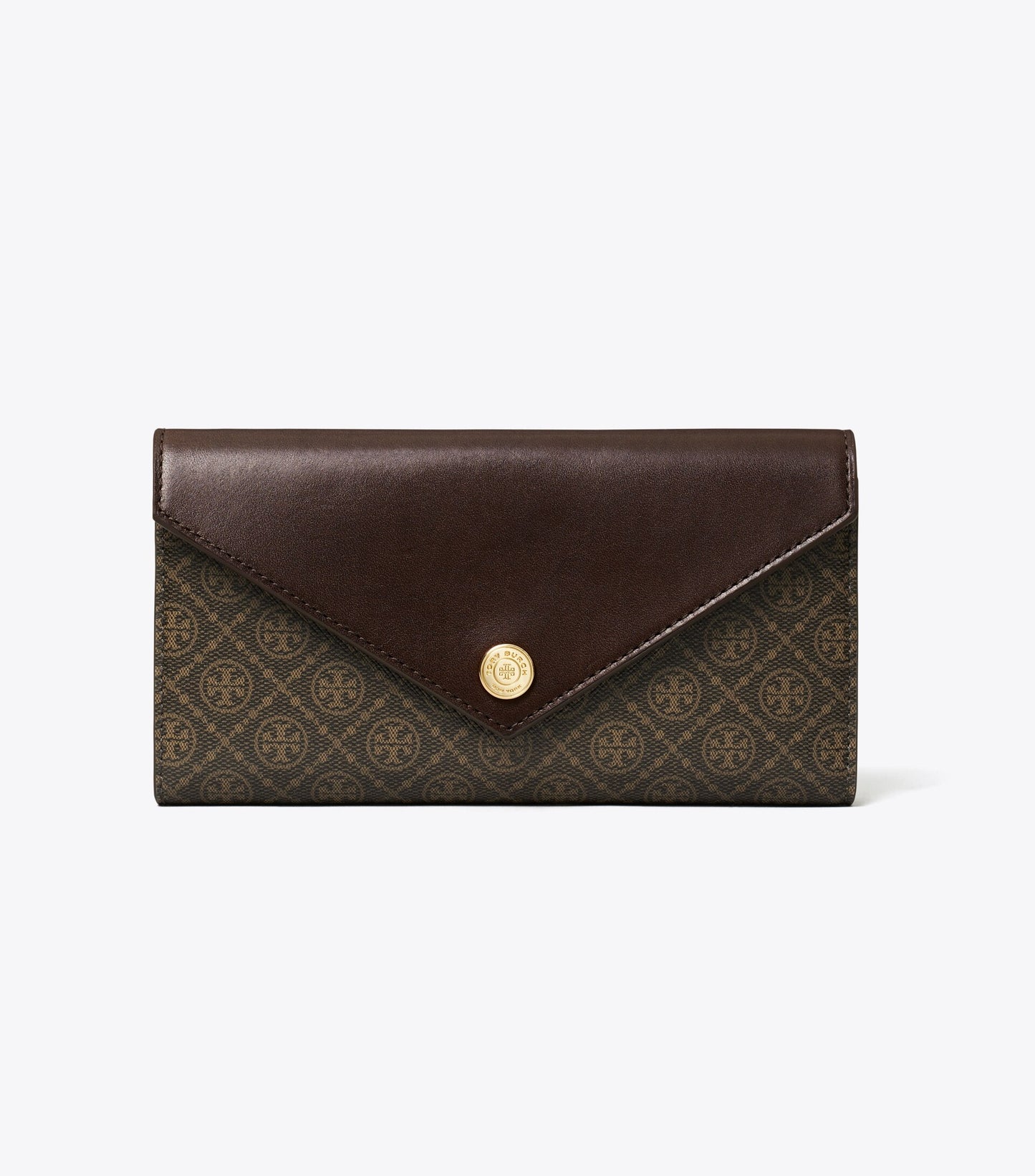 T Monogram Coated Canvas Envelope Wallet