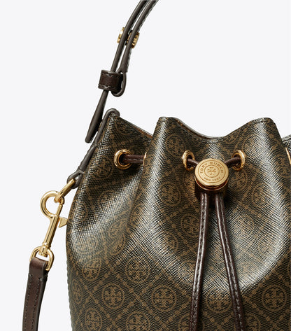 T Monogram Coated Canvas Mini Bucket Bag