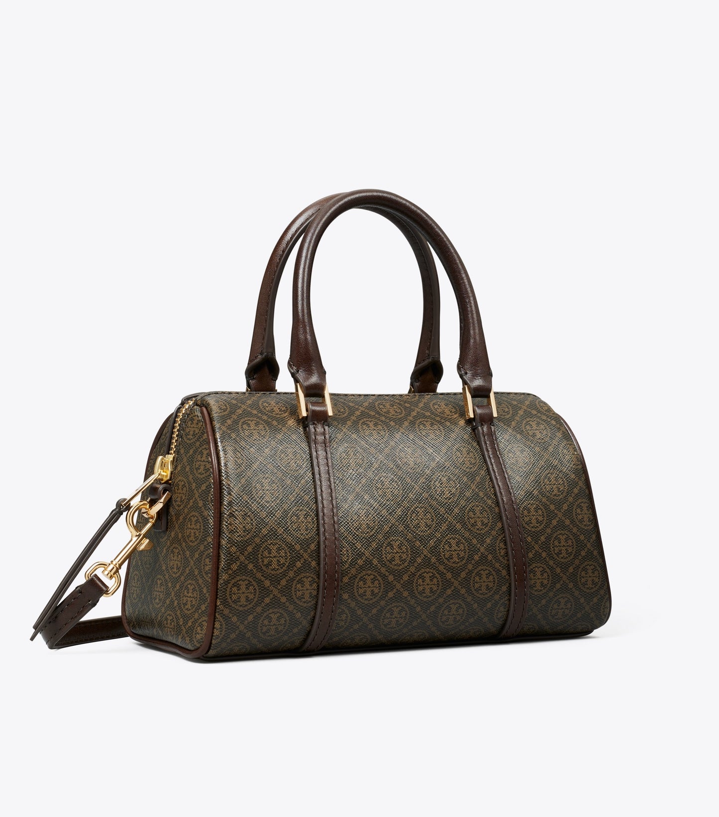 T Monogram Coated Canvas Petite Barrel Bag