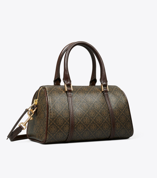 T Monogram Coated Canvas Petite Barrel Bag