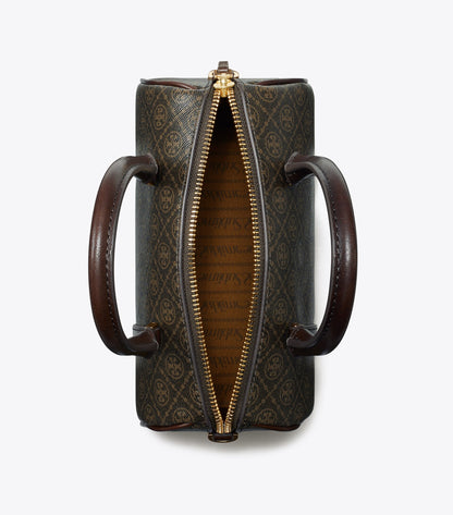 T Monogram Coated Canvas Petite Barrel Bag