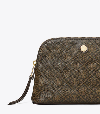 T Monogram Coated Canvas Small Dome Cosmetic Case