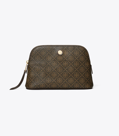 T Monogram Coated Canvas Small Dome Cosmetic Case