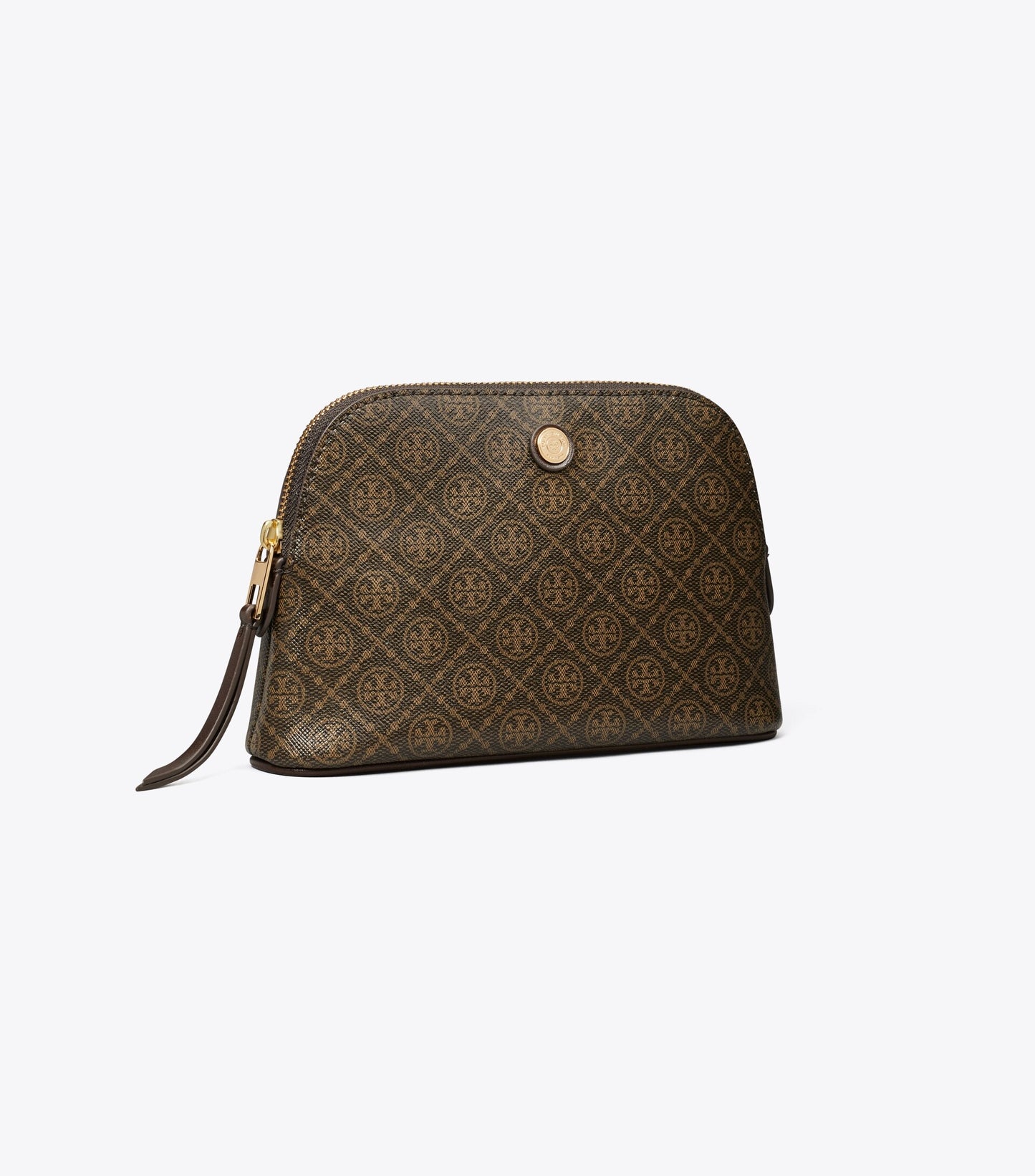 T Monogram Coated Canvas Small Dome Cosmetic Case