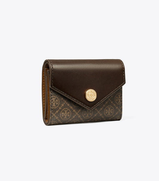 T Monogram Coated Canvas Small Envelope Wallet