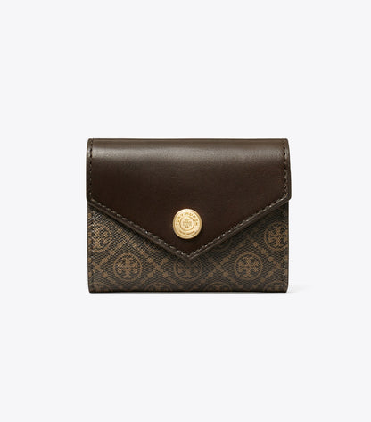 T Monogram Coated Canvas Small Envelope Wallet