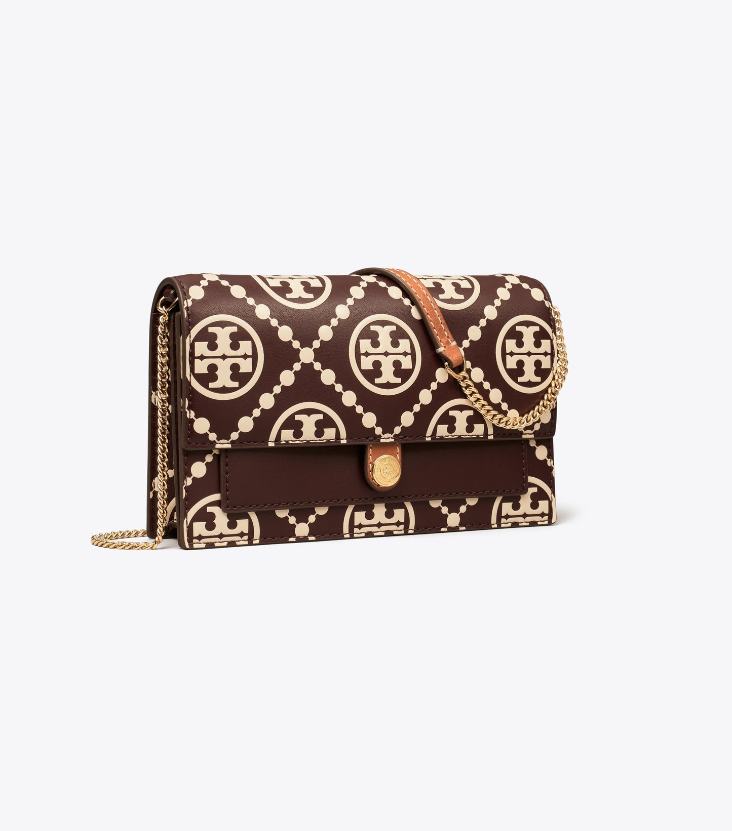 T Monogram Contrast Embossed Crossbody
