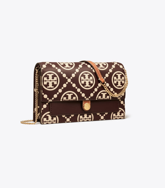 T Monogram Contrast Embossed Crossbody