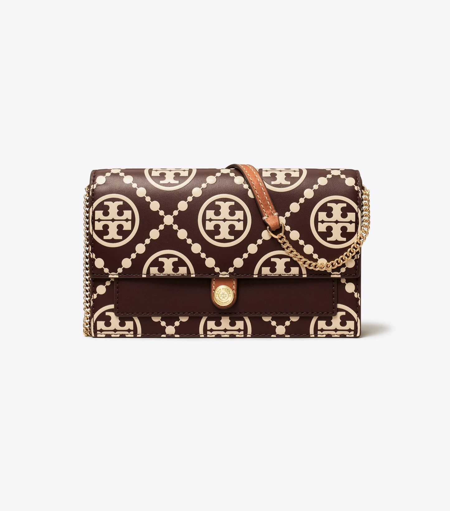 T Monogram Contrast Embossed Crossbody