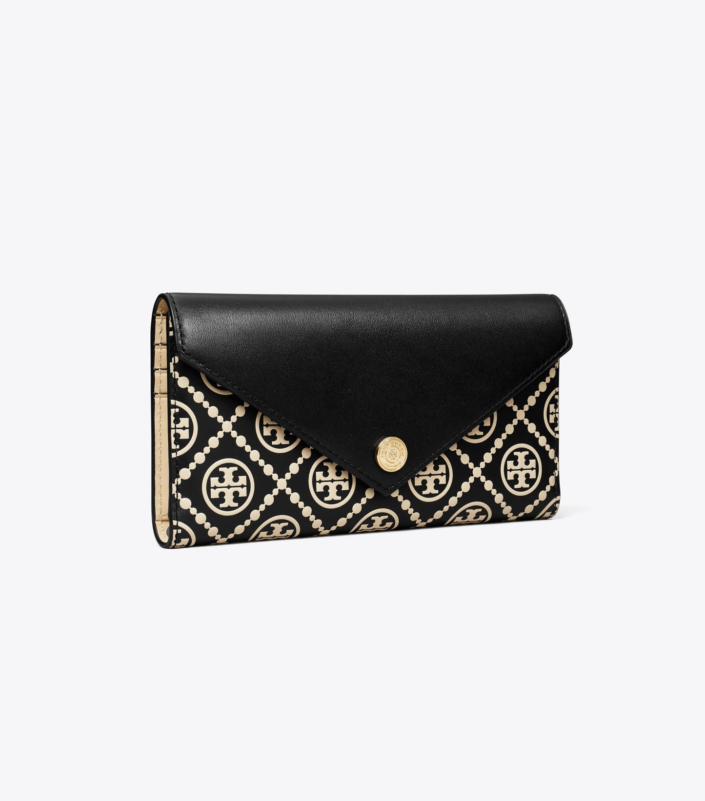 T Monogram Contrast Embossed Envelope Wallet