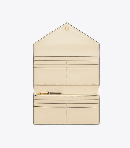 T Monogram Contrast Embossed Envelope Wallet