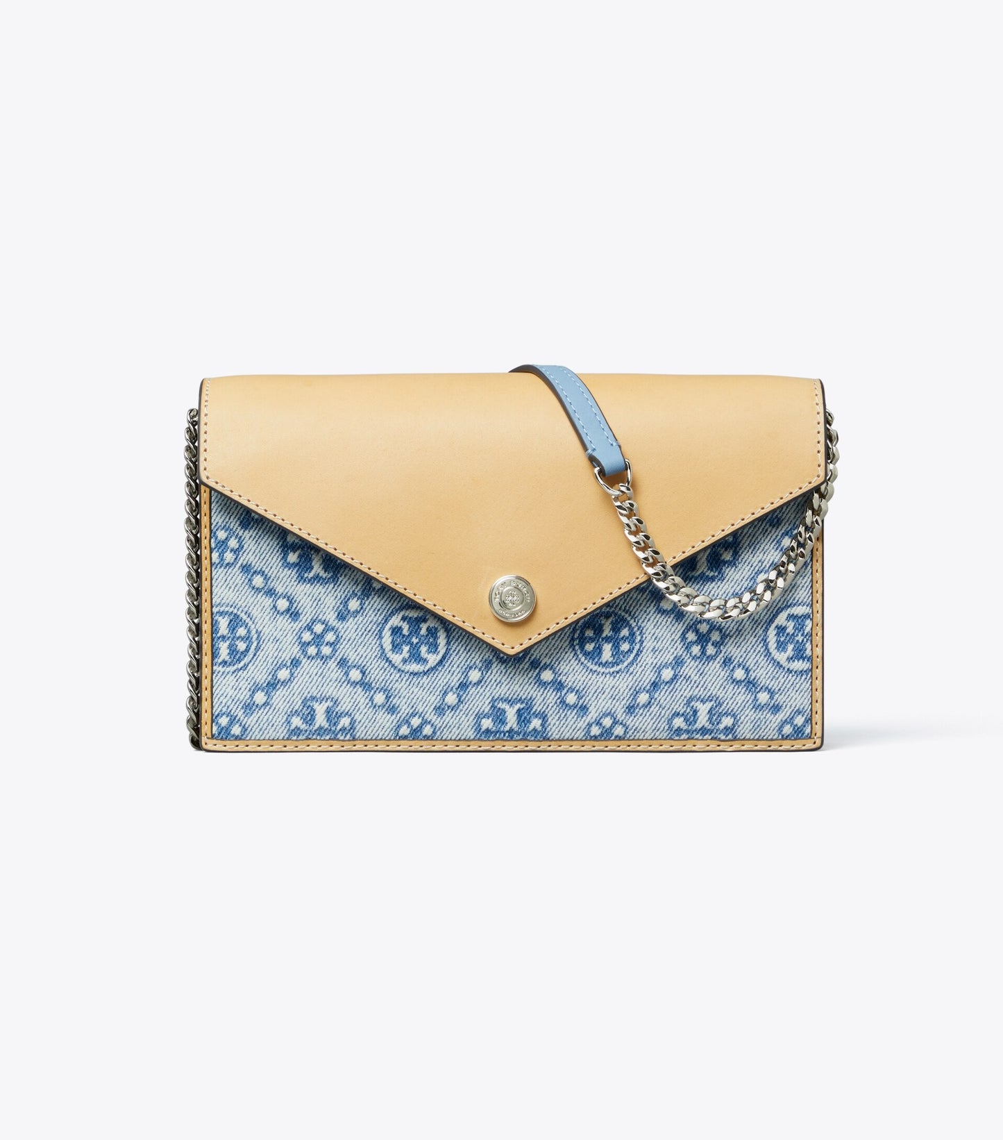T Monogram Denim Envelope Crossbody