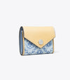 T Monogram Denim Small Envelope Wallet