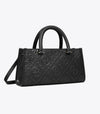 T Monogram Embossed Small East-West Tote