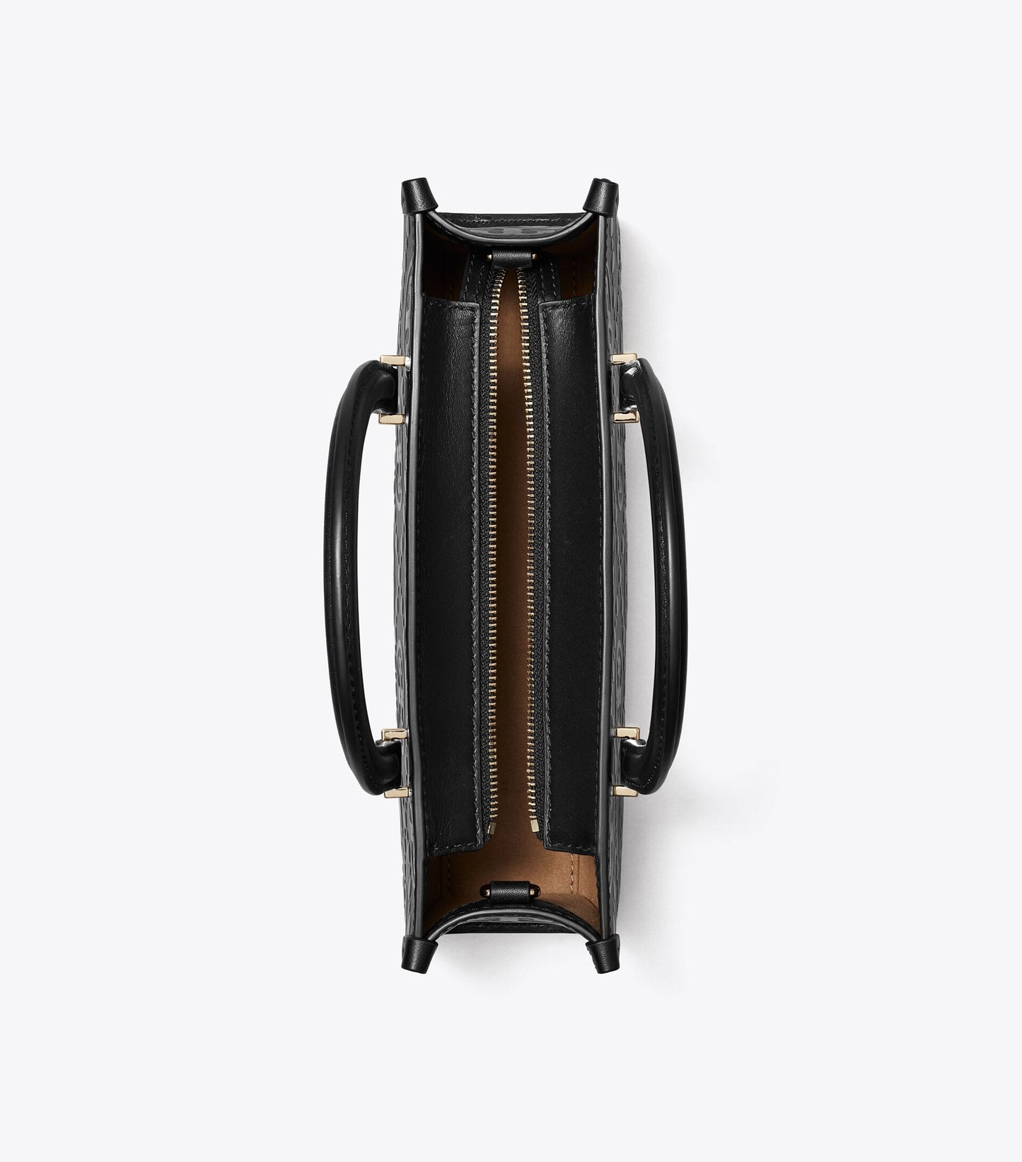 T Monogram Embossed Small East-West Tote