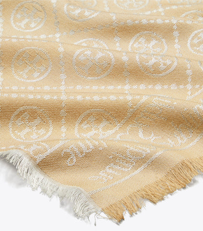 T Monogram Jacquard Oblong Scarf