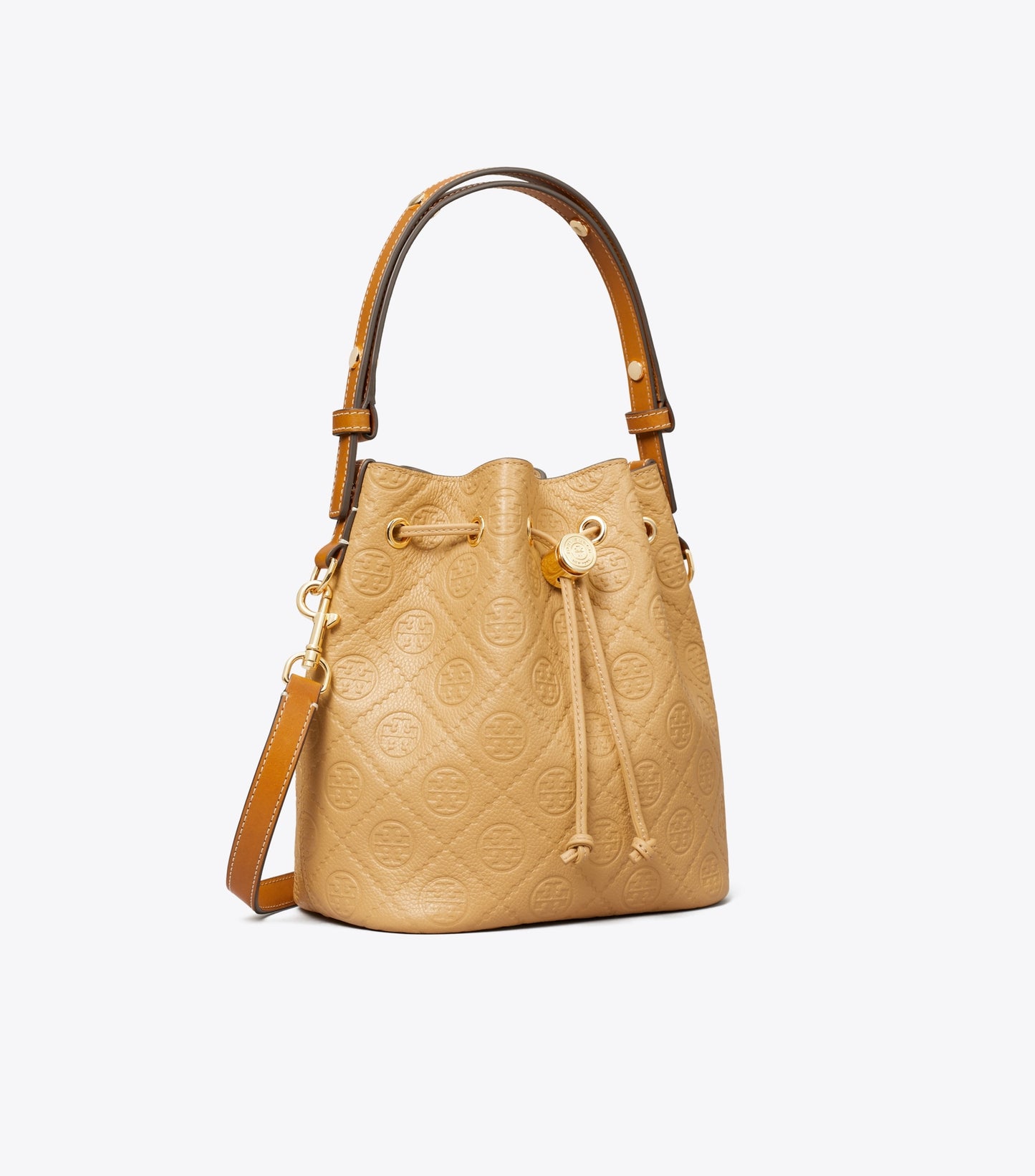 T Monogram Pebble Bucket Bag