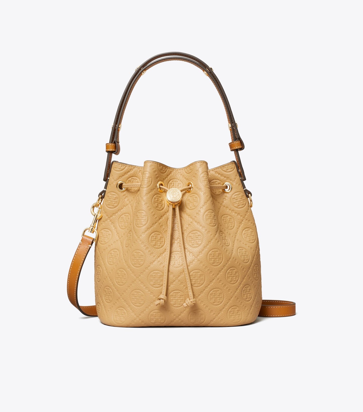 T Monogram Pebble Bucket Bag