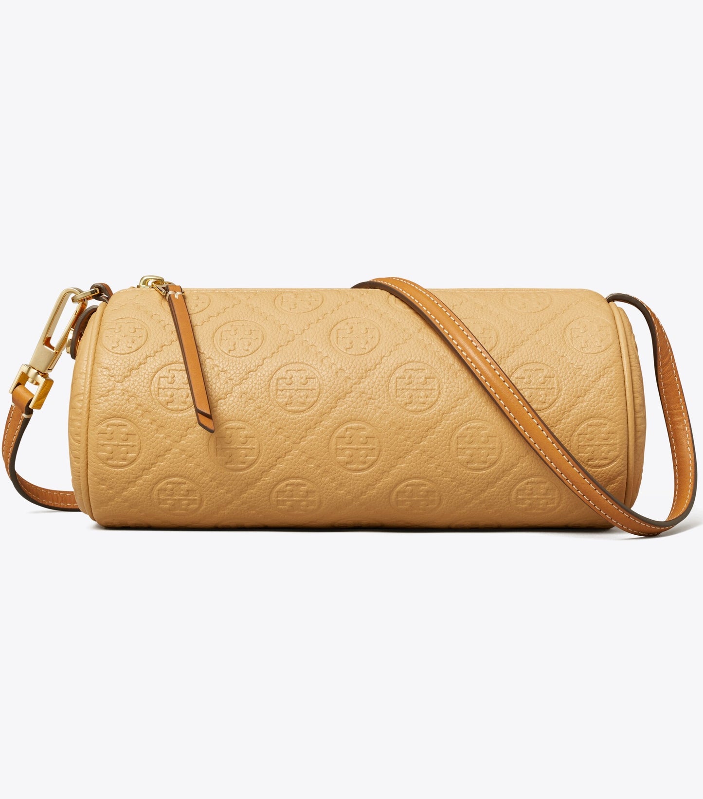 T Monogram Pebbled Cylinder Bag