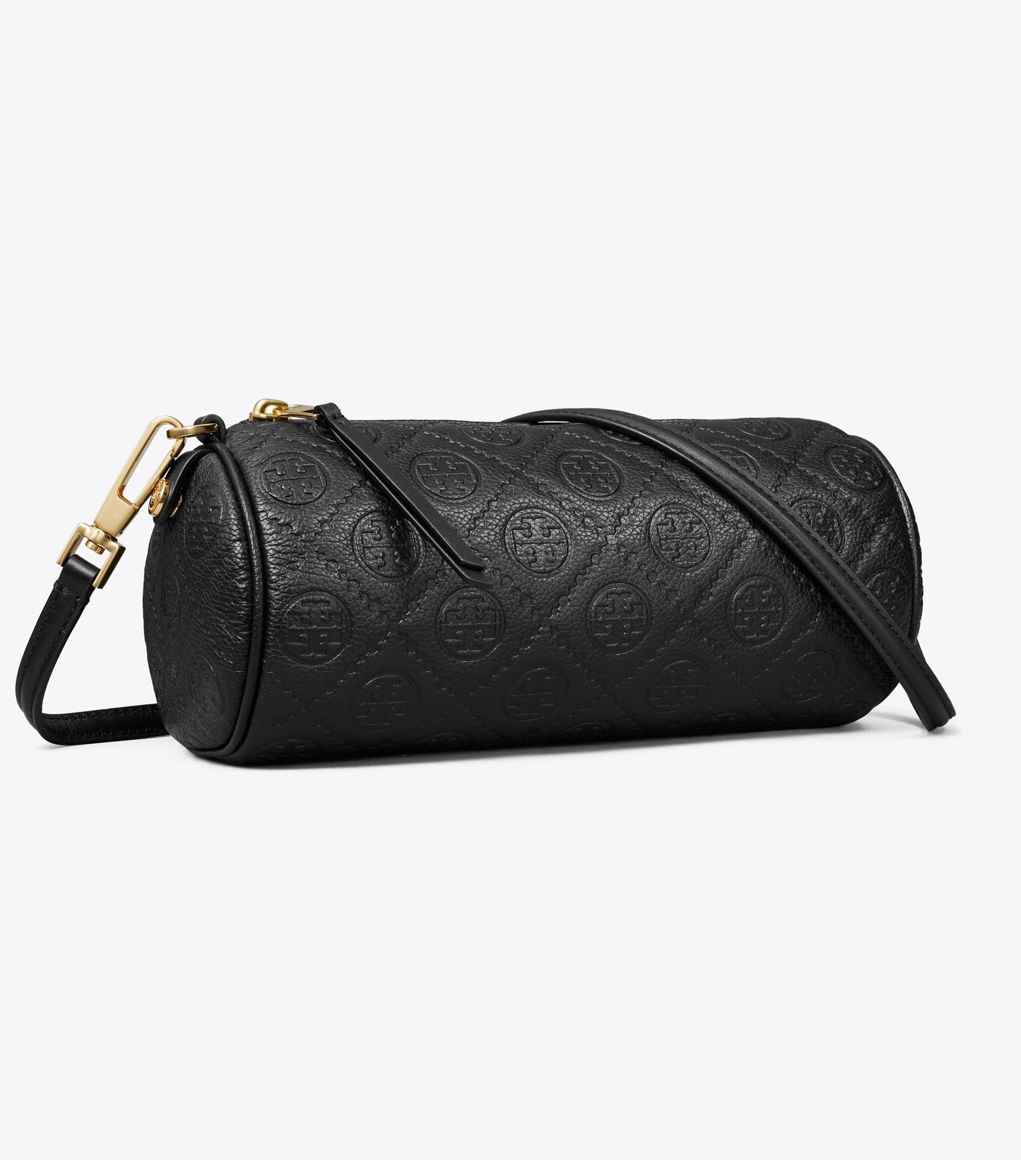 T Monogram Pebbled Cylinder Bag