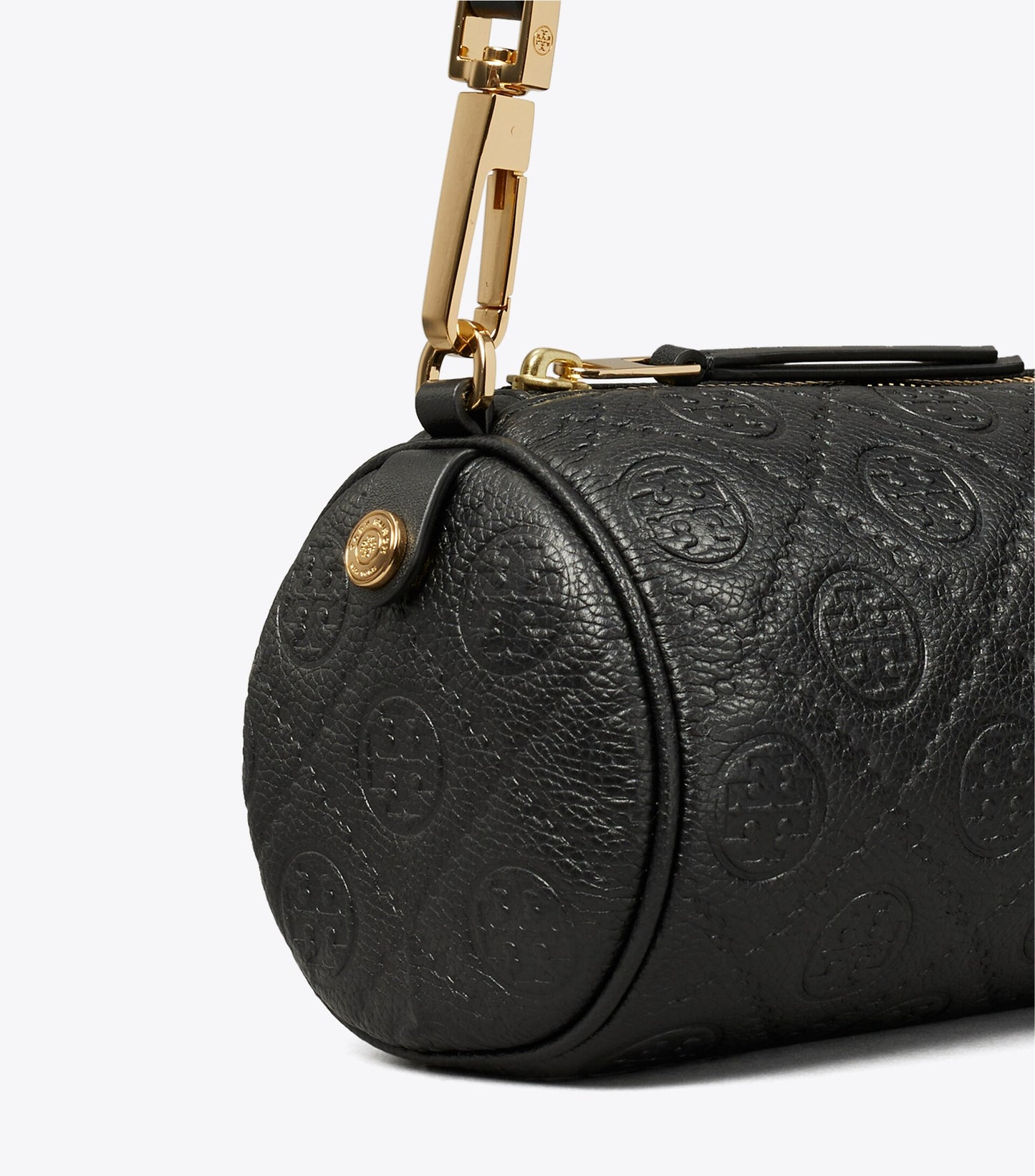 T Monogram Pebbled Cylinder Bag