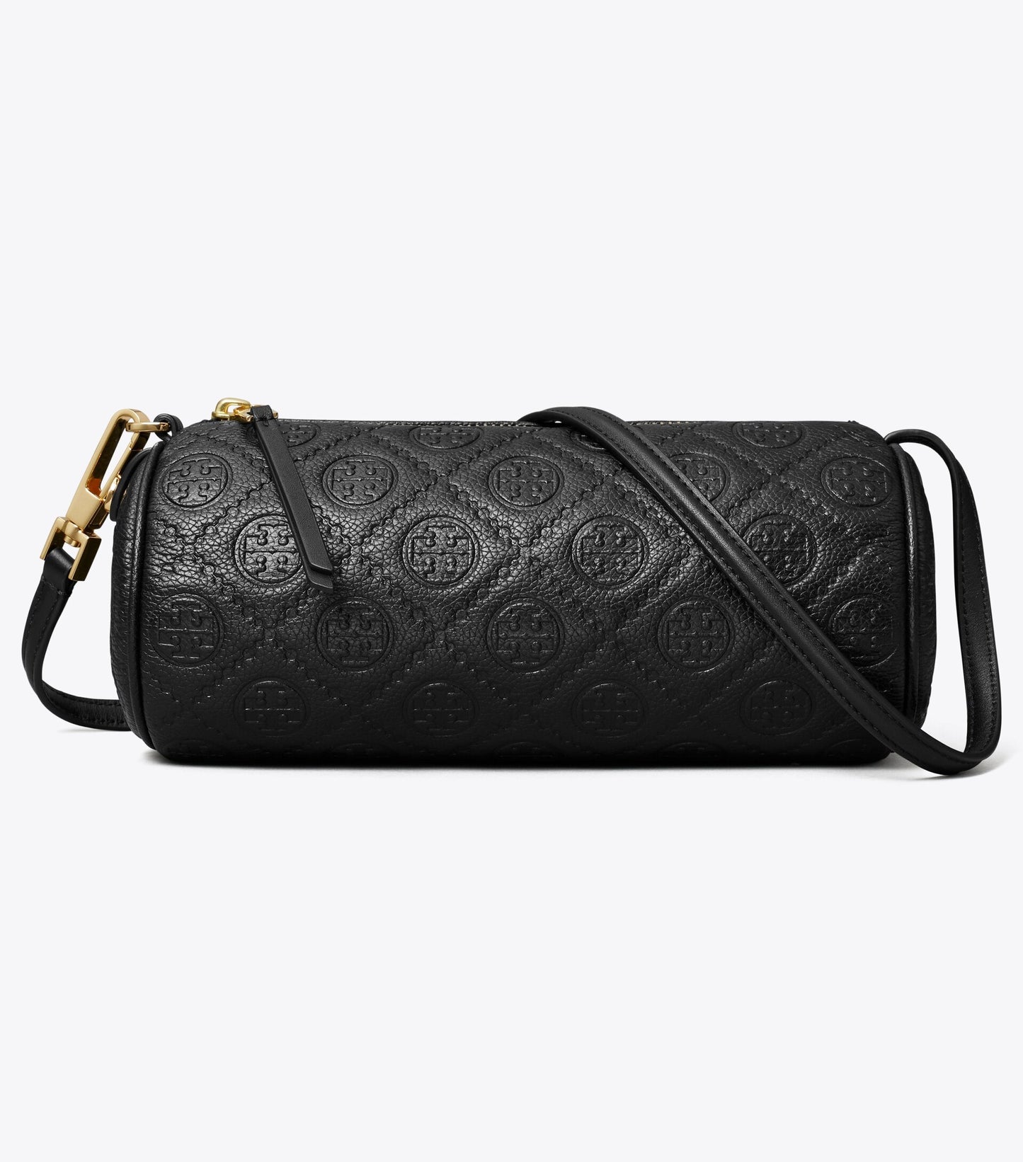 T Monogram Pebbled Cylinder Bag