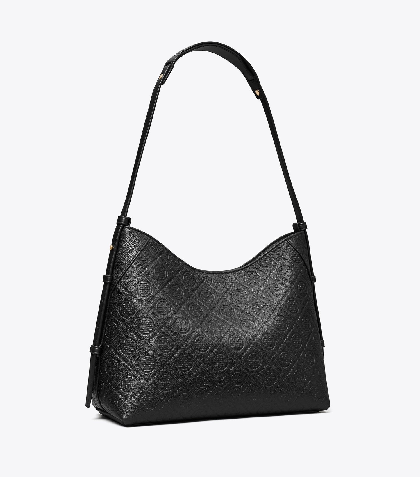 T Monogram Pebbled Messenger Bag