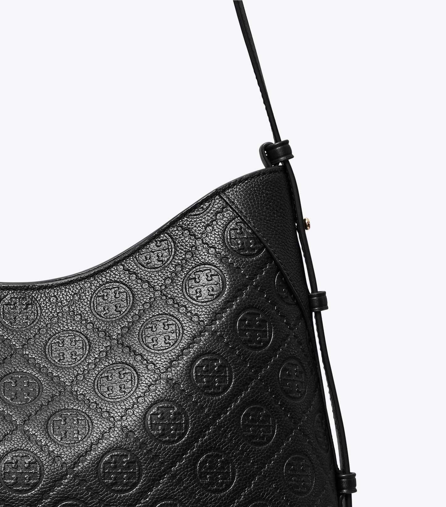 T Monogram Pebbled Messenger Bag