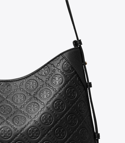 T Monogram Pebbled Messenger Bag