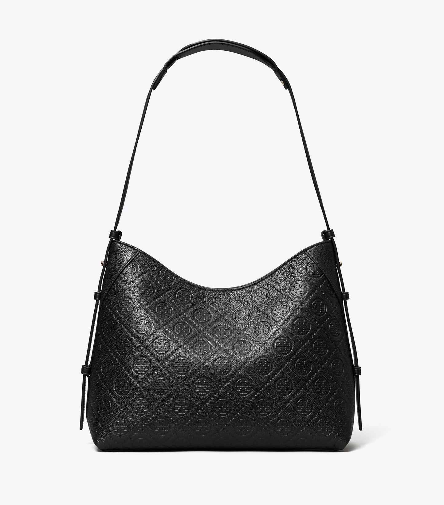 T Monogram Pebbled Messenger Bag