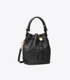 T Monogram Pebbled Mini Bucket Bag