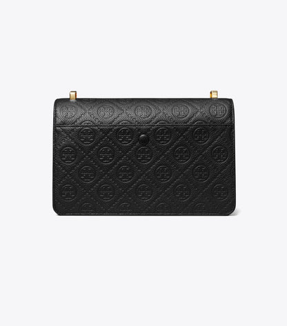 T Monogram Pebbled Shoulder Bag